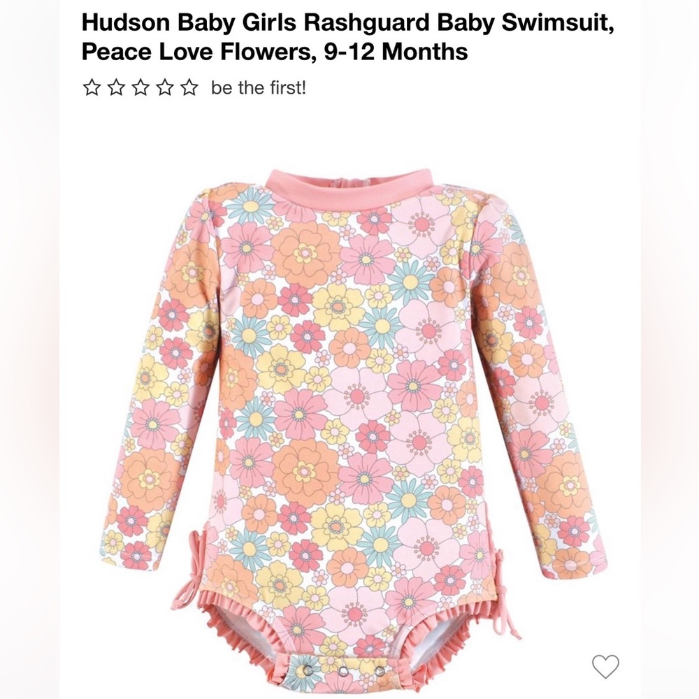 Hudson Baby Floral Baby Rashguard Swimsuit